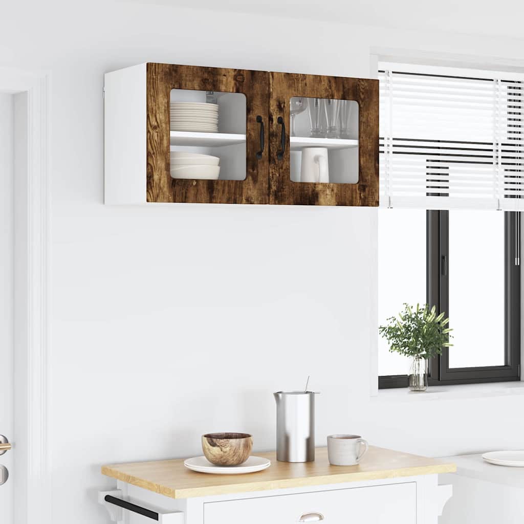 Küchenhängeschrank 2 pcs Geräucherte Eiche 40 x 31 x 40 cm